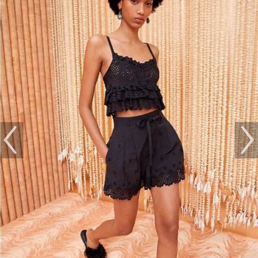 NWT Ulla Johnson Sabine Black Eyelet Shorts - Size 6